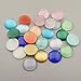 60pcs 12mm Mixed Candy Color Flatback Round Cat's Eye Stone Beads Cabochons DIY Opal Cabochon Beads for Jewelry Making Clay Findings (M269)