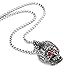 Unisex Gothic Skull Pendant Necklace, Stainless Steel Skeleton Pendant Chain Necklace with Red Gem Eyes 26inches for Men Women Jewelry Black