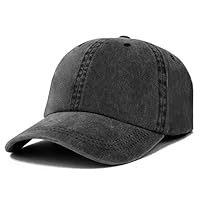 Trendy Apparel Shop Oversize XXL Pigment Dyed Washed Cotton Baseball Cap - Black - 2XL
