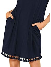 Vestido de bolsillo lateral con dobladillo de borla SheIn