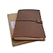 Refillable Leather Travelers Notebook - Standard Size Travel Journal with Lined Insert, 8.5 x 4.5 Inches, Brown