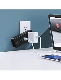 AUKEY   Salida de pared USB con función de rotación y puerto de carga rápida 3.0 y doble AiPower para electrodomésticos, teléfonos, tabletas y más