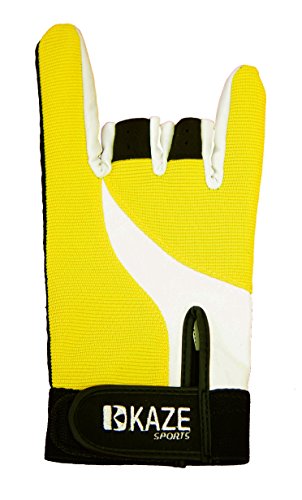 Kaze Sports Premium Bowling Glove (Yellow, Large)