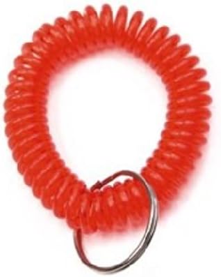 Jackie 10PCS Soft Highly Spring Spiral Coil Wrist Band Key Ring Chain - Red