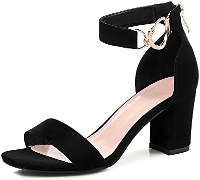 2017 summer sandals female Crocs all-match coarse with word strap high-heeled shoes Rome shoes tide,Thirty-five,black