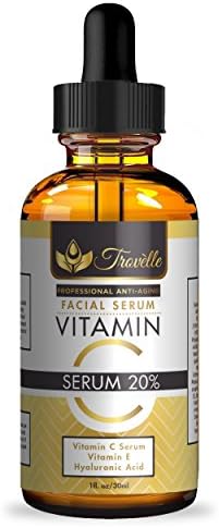 Trovelle Vitamin C Serum For Face, Professional Grade Natural Anti-Aging Facial Serum With Vitamin E and Hyaluronic Acid, 1 fl oz