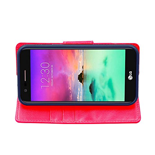 LG Stylus 4, Stylo 4 [El Lumiere Treasure Wallet Case] Multi-Card Slot Wallet Case [Drop Protection] Premium Leather [Kickstand Feature] (T-Flower Red) - Thumbnail 6