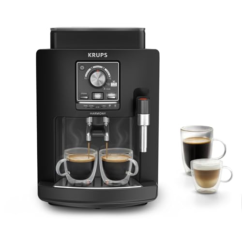 Harmony, Cafetera Superautomática, 4 Bebidas de café y leche, Espumador De Leche, Limpieza automática, Funcioón de doble taza, Compacta, Color negro, EA5088E0