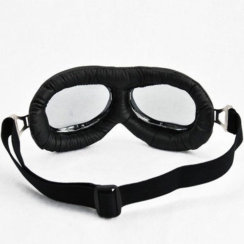 WWII RAF German Military Army Aviator Chrome Sun UV Wind Eye Protect Goggle For Motorcycle ATV Bike Bicycle Helmet - Thumbnail 2