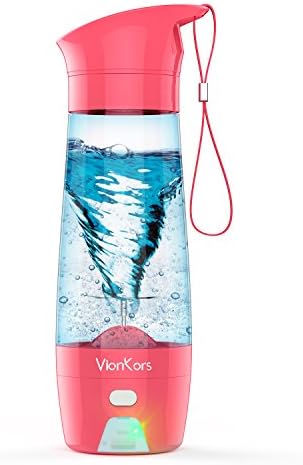 Personal Blender With Travel Cup VIANKORS Portable Blender USB Mini Juicer Cup Fruit Mixing Machine Smoothie Maker With 430ML, 3800mAh, USB Charger, Outdoor Active -Pink
