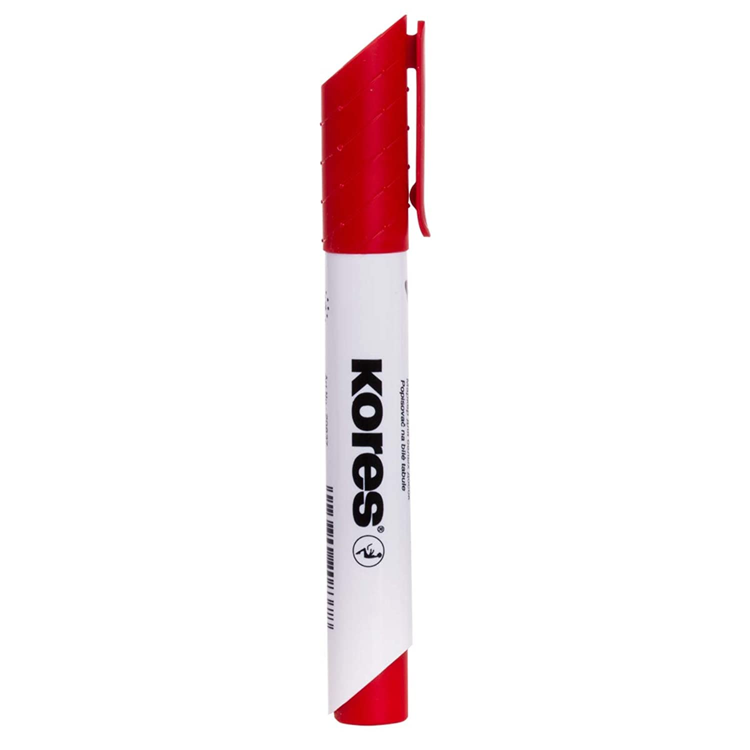 Kores - Red Whiteboard Marker Pens - K-Marker XW1, Round Tip with Low-Odour Ink - Dry Wipe Marker Pens - Back to School Supplies, Office Supplies - Pack of 12