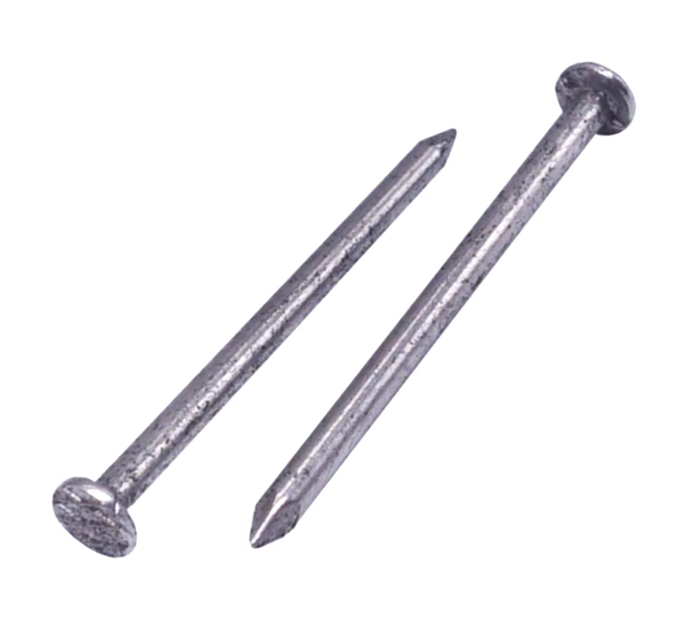 (Pack of 400 pcs) Steel 1.6 x 25 mm Construction Nails, Flat Round Head, Multi-Purpose Common Bright Wire Nails, Woodwork (400, 1.6 x 25 mm)