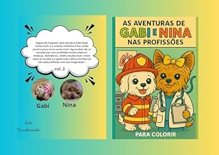 Livro As aventuras de Gabi e nina nas profissões para colorir