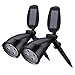 Litom 2in1 Upgraded Solar Power Spotlight with 2 Solar Panel Waterproof Solar Landscape Lights 2 Pack