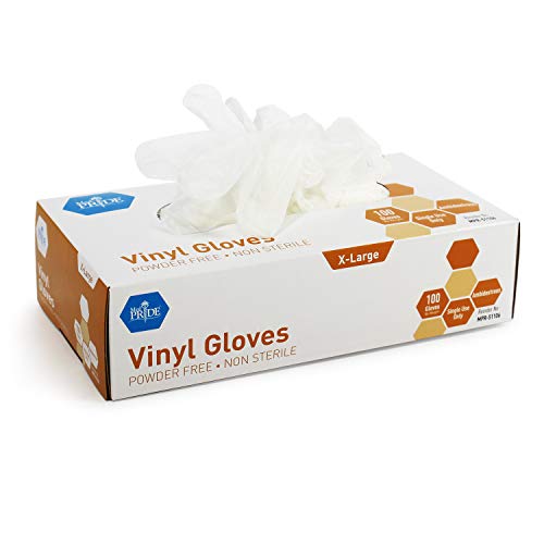 Medpride Vinyl Gloves Small Case of 1000 4.3 mil Thick, PowderFree, NonSterile, Heavy Duty