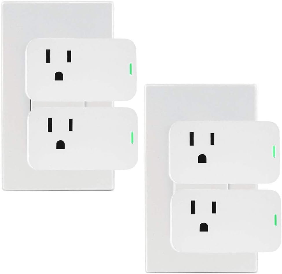 Alexa Mini Smart Plug, OURLINK 10A WiFi Outlet, No Hub Required, Compatible with Alexa and Google Assistant, Control Your Devices from Anywhere (4 Pack)