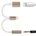 Lightning to 3.5mm Audio Adapter, and Lightning Charging Port for iPhone 7, iPhone 7 Plus (Gold)