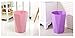 OUUD Plastic Octagon Open Trash Can, 2.2 Gallon (Pink)