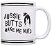 ThisWear Australian Shepherd Mug Aussie Butts Make Me Nuts Funny Australian Shepherd Lover Gift 11oz Ceramic Coffee Mug with Handle