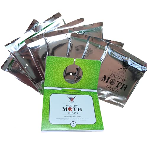Pantry Moth Trap (7 Pack) Closet Traps for Moths with Unique Hanging