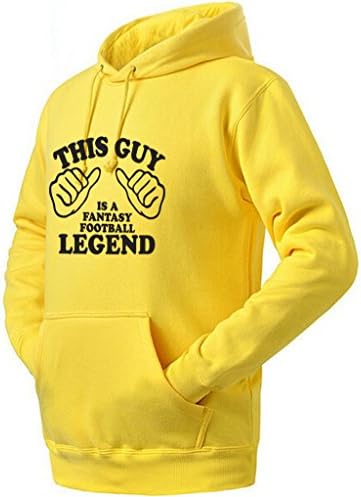 Ptarmigan This Guy is a Fantasy Football Legend Funny Unisex Hoodie (Yellow,S)