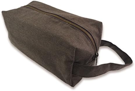 Canvas Blend Toiletry Bag for men and women with inside lining - Cedar Brown by Tamarind Bay