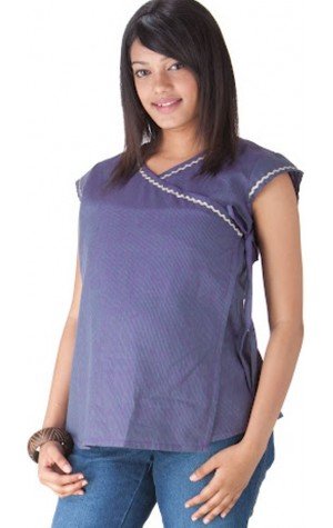 Purple Maternity Overlap Kurta/Maternity Wear/Pregnancy Wear/Maternity Wear/Overlap Tie for Nursing