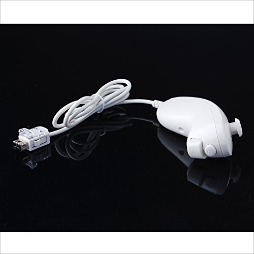 Wii Remote Controller and Nunchuk Nunchuck Controller Combo Set Bundle for Nintendo Wii (Bulk Packaging 1pcs, white) - Thumbnail 3