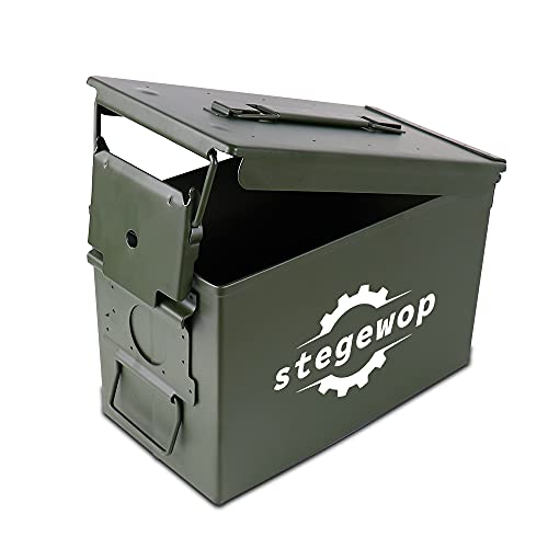50 Caliber Steel Metal Ammo Case Can for Military Army Solid Holder Box