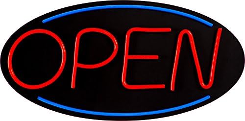 LED Open Sign BD32-3 - BuyDirectSign - Jumbo 32x16 - Red & Blue, PVC Foamboard - Remote Control - Very Bright! - Bar, Nail Salon, Hotel, Convenience Store, Vape Shop, Smoke Shop, Any Business!