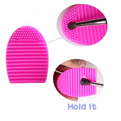 ENERGY Makeup Brush Cleaner 1PC Silicone Makeup Washing Brush Cleaner Egg Scrubber Tool Cosmetic Clean Tool(Magenta)