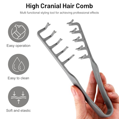 Puasok Hair Comb Texture, Wide Tooth Comb, Root Volumizing Tool for Men and Women Hairdressing Care Accessory, Cover Seams
