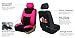 FH Group Automotive Seat Covers Combo Silicone Steering Wheel Cover Full Set Car Accessories Pink, Striking Striped Seat Covers Airbag and Split Rear Universal Fit for Cars Vans Trucks SUV