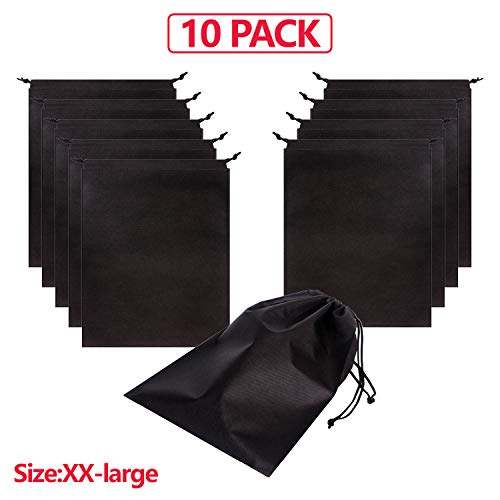 Set of 10 Jumbo Shoe bags for travel waterproof Non-Woven with rope for men and women Large shoes pouch storage packing organizers