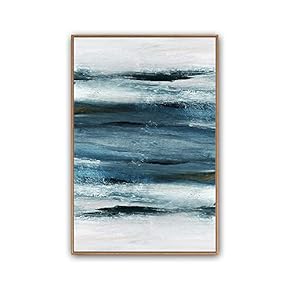 Framed Canvas Wall Art Abstract Color Block Canvas Prints Home Artwork Decoration for Living Room,Bedroom - 16x24 inches
