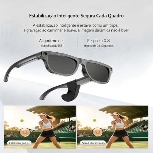 Óculos inteligentes XK One Pro, Câmera 1080P, Áudio de Orelha Aberta, Tradução IA, Bluetooth 5.4 e Estabilização para Filmagem em Primeira Pessoa