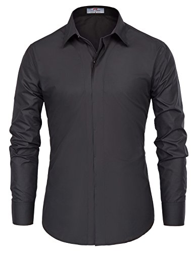 Paul jones men s spread collar invisible button placket…