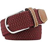 Pooyikoi Mixed Color Woven Braided Stretch Belts for Men & Women Elastic Canvas Woven Belts for Jeans Pants
