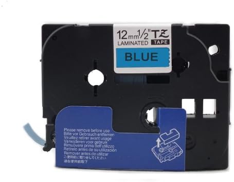 NSEN Replacement Brother Laminated Laber Tape, 1/2 Inch, Black on Blue (TZ531) Retail Packaging