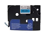 NSEN Replacement Brother Laminated Laber Tape, 1/2 Inch, Black on Blue (TZ531) Retail Packaging