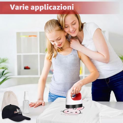 Apritsce Mini Heat Press, Portable Fabric Printer, T Shirt Heat Press for Crafts Clothes Hats