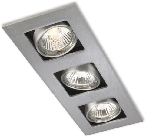 Firstlight 1502BS GU10 3 x 240 V 50 Watt Brushed Steel Cube Downlight