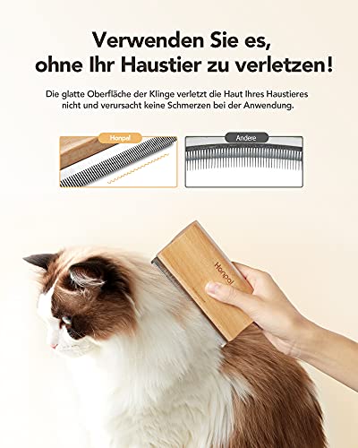 Honpal Haustier Hundebürste Katzenbürste, Haustier Bürsten, Haar Entferner Haustierbürste für Langhaar und Kurzhaar, effektiven Entfernung von Unterwolle und Vorbeugung von Haarballen (S)