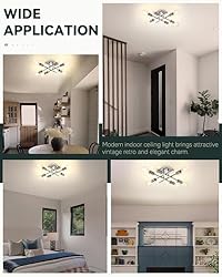 Youroke 6-Light Semi Flush Mount Ceiling Light