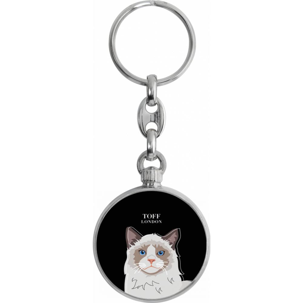 Toff London Ragdoll Cat Head Keyring
