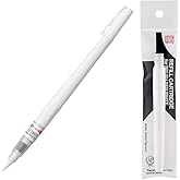 Kuretake Zig Brush Pen White &amp; Cartridge set, for illust, Manga, Artworks, for Professional, Artists, Beginners Made in Japan
