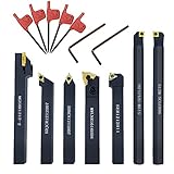 Indexable Lathe Turning Tool,1/2'' Shank 7 Pieces