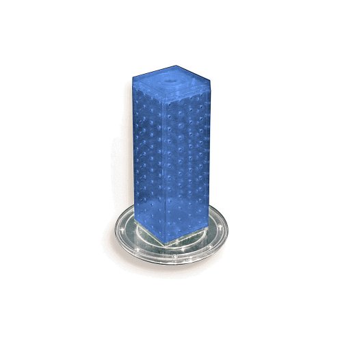 Azar 700220-BLU Pegboard 4-Sided Revolving Counter Display, Blue Translucent Color