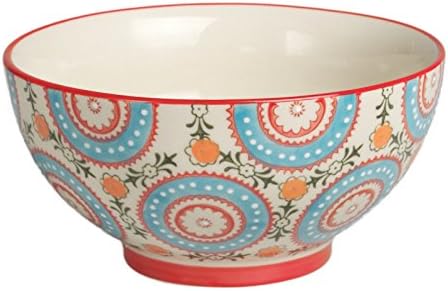 Hand Painted Toledo Design Large Stoneware Bowl