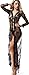 The Victory of Cupid Plus Size Translucent Lace Long Sexy Lingerie Coat Long Gown Jacket, Black, Medium